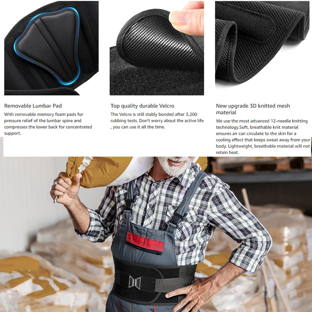 Lower Back Support Brace with Lumbar Pad