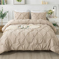 Khaki Pinch Pleat Comforter Set – 3 Pieces
