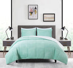Aqua Reversible Sherpa Comforter Set – King Size
