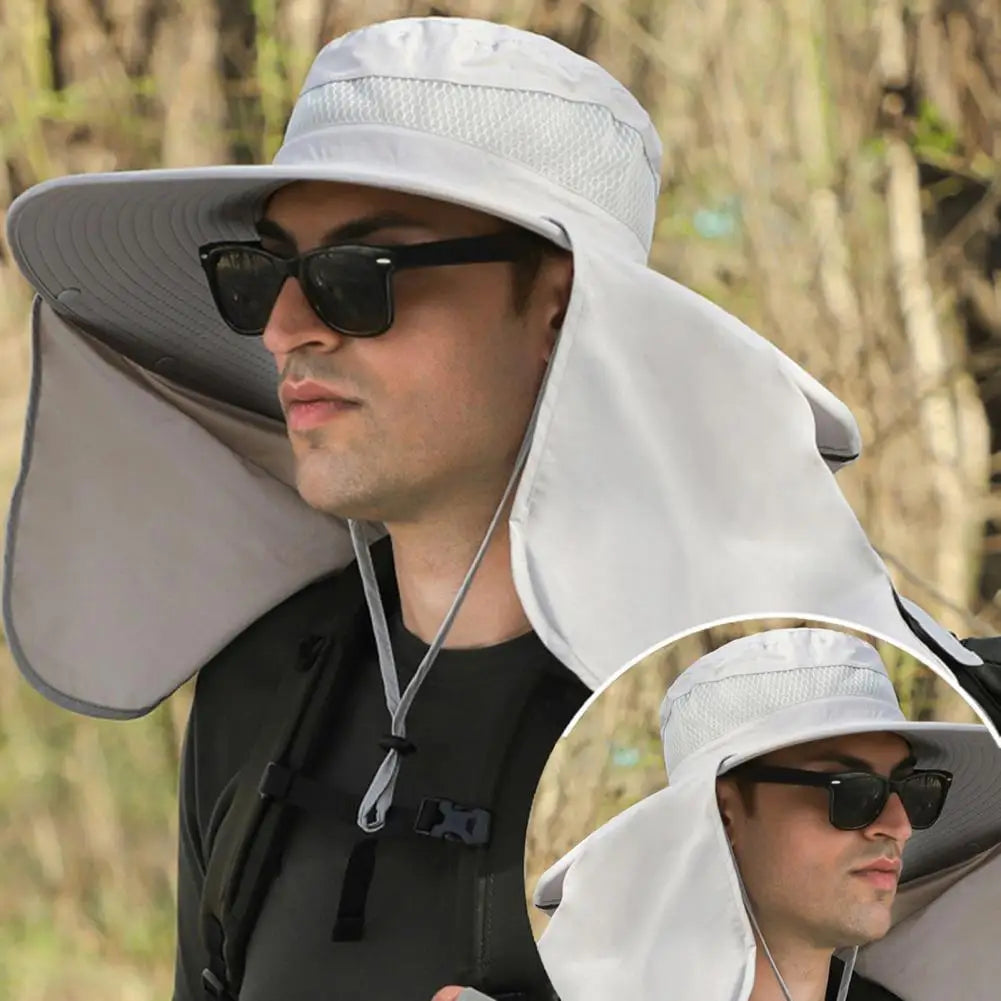 Solar Fan Hat with Neck Flap