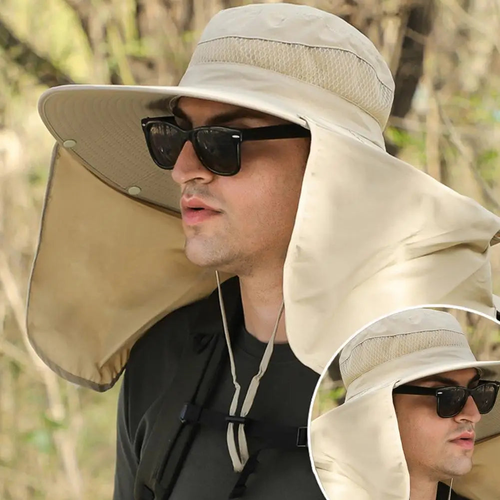 Solar Fan Hat with Neck Flap