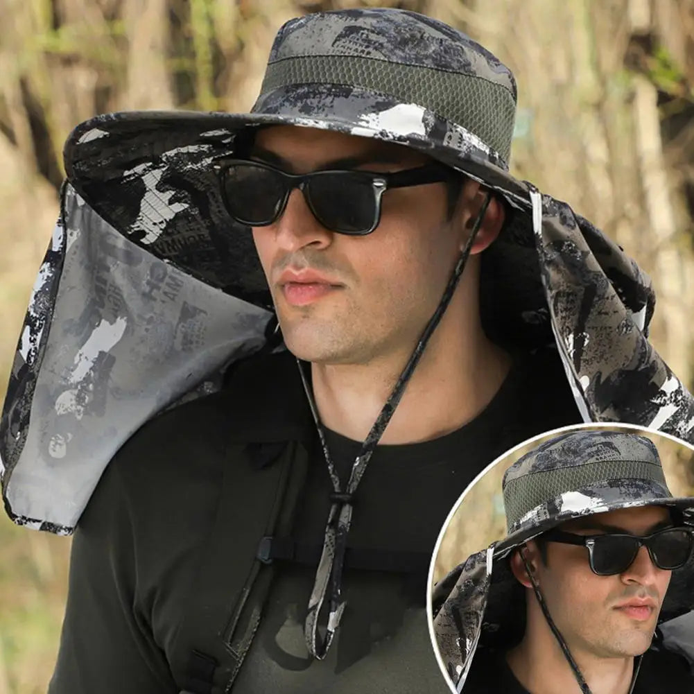 Solar Fan Hat with Neck Flap