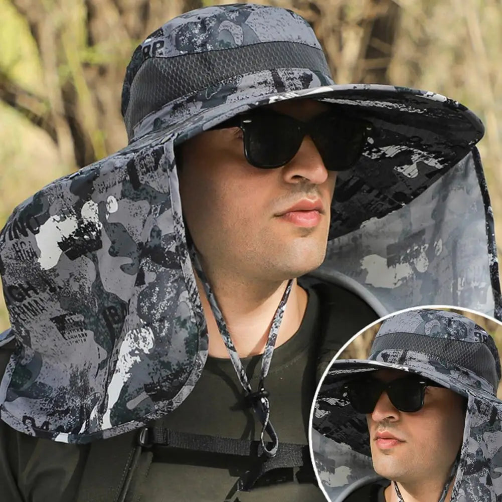 Solar Fan Hat with Neck Flap
