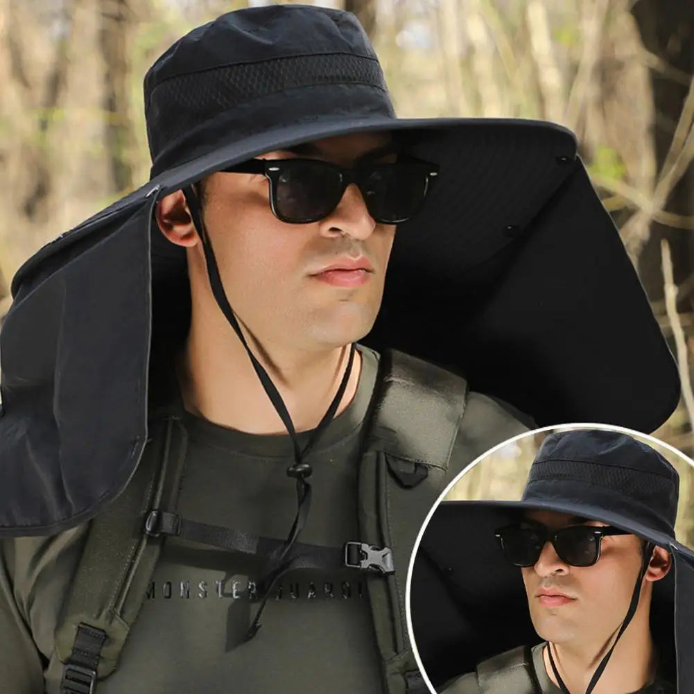 Solar Fan Hat with Neck Flap