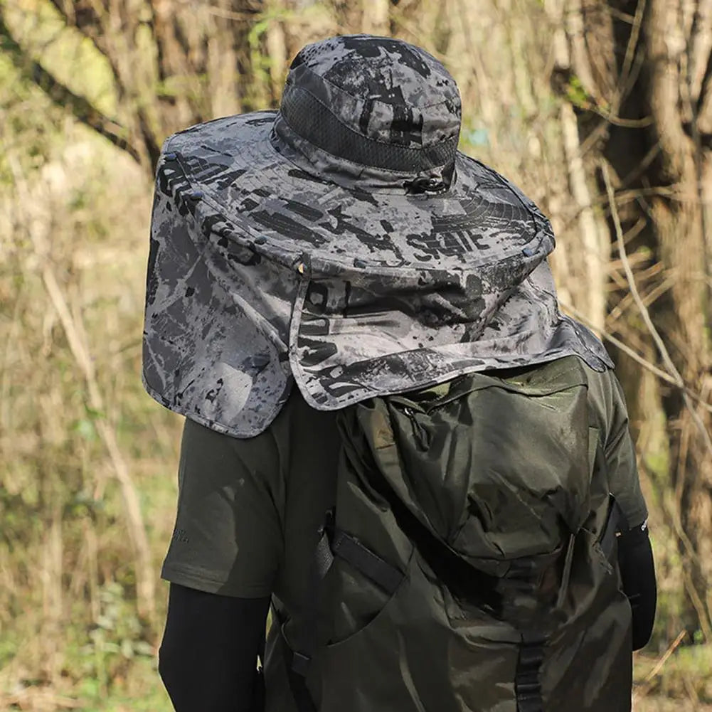 Solar Fan Hat with Neck Flap