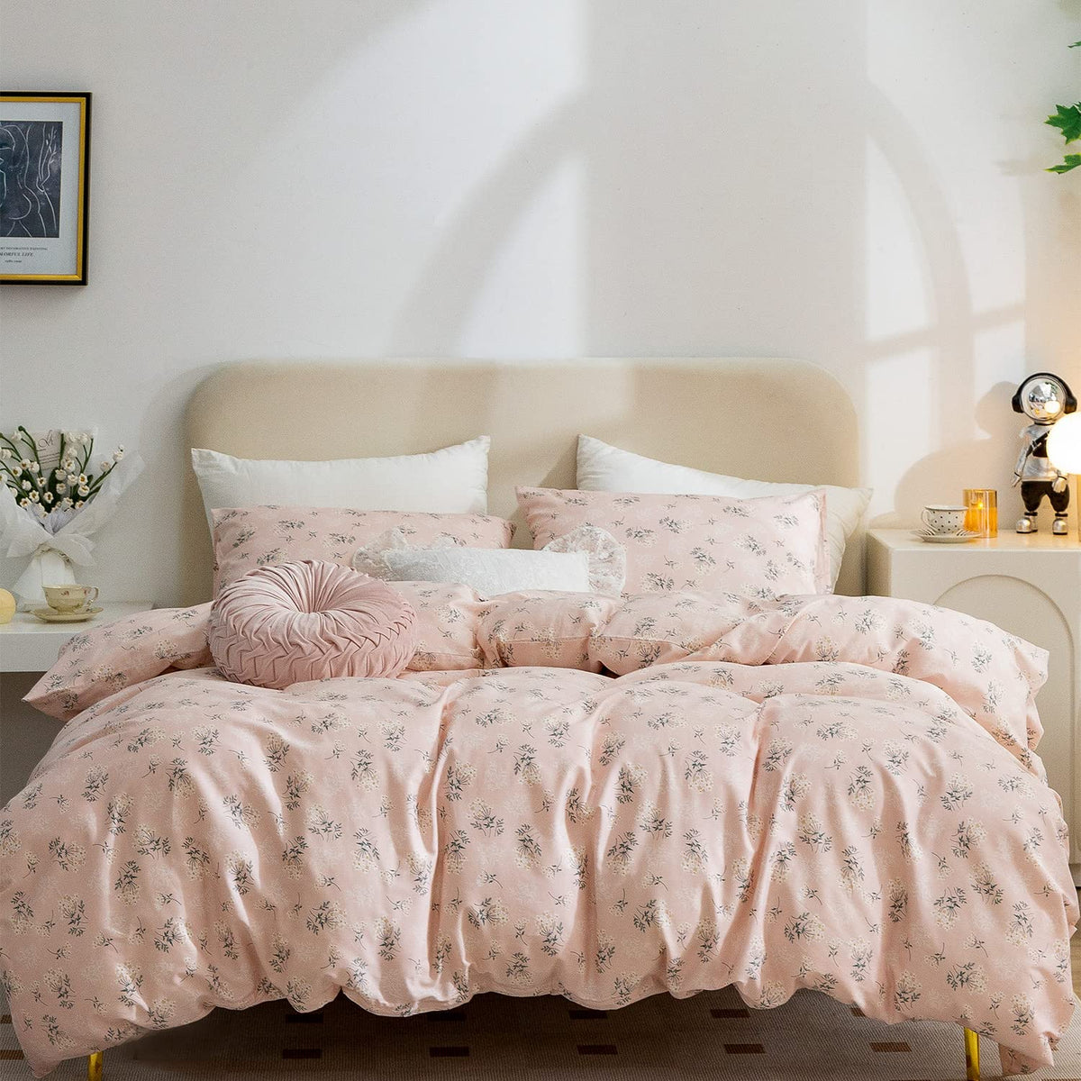 Pink Floral Comforter Set – Twin Size