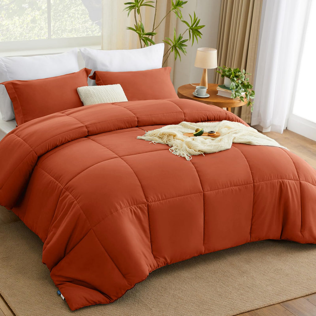 Terracotta Comforter Set – King Size, 3 Pieces